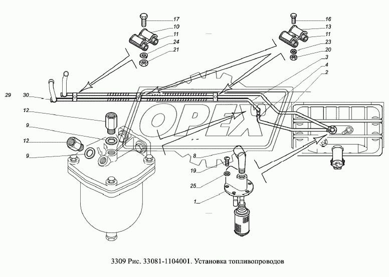 Установка топливопроводов